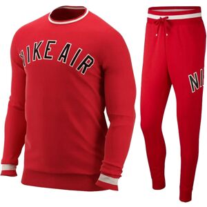 (Red, XL) Nike Air Mens Full Tracksuit Set Fleece Crew Sweatshirt Joggers (Red, XL) Nike Air Mens Full Tracksuit Set Fleece Crew Sweatshirt Joggers
