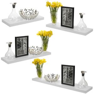 URBN Living (120x23.5cm, 1) White Floating Wooden Wall Shelves Display Unit URBN Living (120x23.5cm, 1) White Floating Wooden Wall Shelves Display Unit