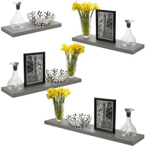 URBN Living (60x23.5cm, 3) Grey Floating Wooden Wall Shelves Display Unit URBN Living (60x23.5cm, 3) Grey Floating Wooden Wall Shelves Display Unit