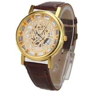 Unbranded (Gold Brown) Men's Fashion Luxury Stainless Steel Quartz Military Sport Dial Wri Unbranded (Gold Brown) Men's Fashion Luxury Stainless Steel Quartz Military Sport Dial Wri
