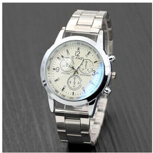 Unbranded (Steel belt, White) New FHD Men's Fashion Stainless Steel Sport Quartz Hour Wris Unbranded (Steel belt, White) New FHD Men's Fashion Stainless Steel Sport Quartz Hour Wris