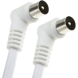 kenable RF Fly Lead Right Angle Male Plug to Plug Coaxial TV Freeview Cable 3m W kenable RF Fly Lead Right Angle Male Plug to Plug Coaxial TV Freeview Cable 3m W