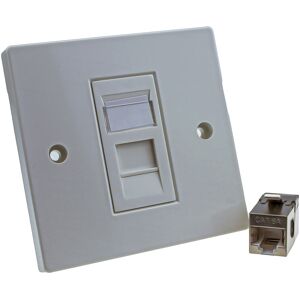 kenable Through Coupler Faceplate Cat6A Shielded FTP 1 Port RJ45 Socket Network kenable Through Coupler Faceplate Cat6A Shielded FTP 1 Port RJ45 Socket Network