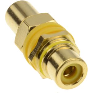 kenable Phono RCA Panel Mount Socket Through Adapter Yellow Composite Gold kenable Phono RCA Panel Mount Socket Through Adapter Yellow Composite Gold