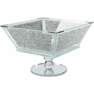 Sparkle Medium Sparkly Silver Crushed Diamond Crystal Filled Bling Fruit Bowl Sparkle Medium Sparkly Silver Crushed Diamond Crystal Filled Bling Fruit Bowl