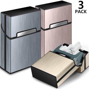 Unbranded 3x Cigarette Box Metal Cigarette Case with 3 Pieces Magnetic Clasp Unbranded 3x Cigarette Box Metal Cigarette Case with 3 Pieces Magnetic Clasp