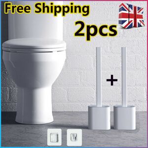 Unbranded 2pcs Silicone Toilet Brush with Holder Deep Clean Brush Full Set Unbranded 2pcs Silicone Toilet Brush with Holder Deep Clean Brush Full Set