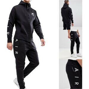 (Black, M) Nike Air Men Full Tracksuit Set Zip Up Hoodie 886044 (Black, M) Nike Air Men Full Tracksuit Set Zip Up Hoodie 886044