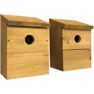 Selections Wooden Multi-Hole Bird Classic Nest Boxes Set of 2 Selections Wooden Multi-Hole Bird Classic Nest Boxes Set of 2