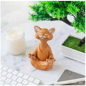 Unbranded (Orange) Whimsical Buddha Cat Figurine Meditation Yoga Collectible Happy Cat Dec Unbranded (Orange) Whimsical Buddha Cat Figurine Meditation Yoga Collectible Happy Cat Dec