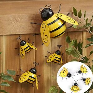 bzmdhjf 4PCS Metal Bumble Bee Garden Decorative Art Backyard Wall Ornament bzmdhjf 4PCS Metal Bumble Bee Garden Decorative Art Backyard Wall Ornament