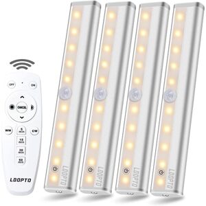 LDOPTO Under Cabinet Kitchen Lights 4 Pack with Remote Dimmable LED Cupboard l LDOPTO Under Cabinet Kitchen Lights 4 Pack with Remote Dimmable LED Cupboard l