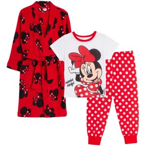 Disney (7-8 Years) Girls Minnie Mouse Dressing Gown + Pyjamas 3pc Matching Set Red Bath Disney (7-8 Years) Girls Minnie Mouse Dressing Gown + Pyjamas 3pc Matching Set Red Bath