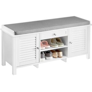 SoBuy FSR83-W Shoe Cabinet with 2 Shutter Doors and Seat Cushion SoBuy FSR83-W Shoe Cabinet with 2 Shutter Doors and Seat Cushion