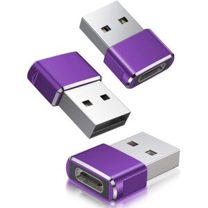 NLTLEADER (Purple) USB C Female to USB Male Adapter 3 Pack,Type C to A Charger Cable Conve NLTLEADER (Purple) USB C Female to USB Male Adapter 3 Pack,Type C to A Charger Cable Conve
