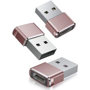 NLTLEADER (Pink) USB C Female to USB Male Adapter 3 Pack,Type C to A Charger Cable Convert NLTLEADER (Pink) USB C Female to USB Male Adapter 3 Pack,Type C to A Charger Cable Convert