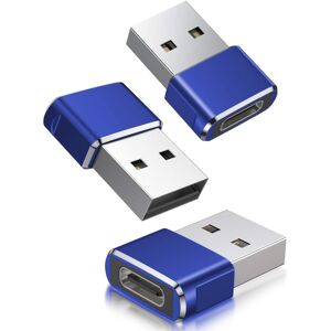 NLTLEADER (Blue) USB C Female to USB Male Adapter 3 Pack,Type C to A Charger Cable Convert NLTLEADER (Blue) USB C Female to USB Male Adapter 3 Pack,Type C to A Charger Cable Convert