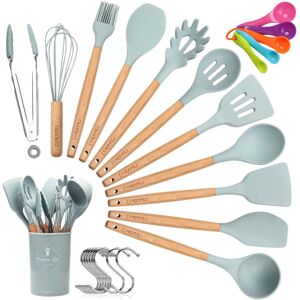ELECTRAPICK 11-Piece Silicone Kitchen Utensil Set with Wooden Handle - Heat-Resi ELECTRAPICK 11-Piece Silicone Kitchen Utensil Set with Wooden Handle - Heat-Resi