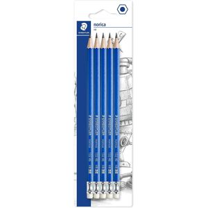 Staedtler Norica Eraser Tipped Pencil (Pack of 5), 132 46BK5DST Staedtler Norica Eraser Tipped Pencil (Pack of 5), 132 46BK5DST
