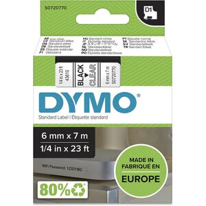Dymo D1 Labels, Black Print on Clear, 12 mm x 7 m, Self-Adhesive, for LabelManag Dymo D1 Labels, Black Print on Clear, 12 mm x 7 m, Self-Adhesive, for LabelManag