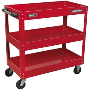 Loops 3 Level Workshop Trolley - 50kg Per Shelf - 840 x 405 x 810mm - Large Castors Loops 3 Level Workshop Trolley - 50kg Per Shelf - 840 x 405 x 810mm - Large Castors