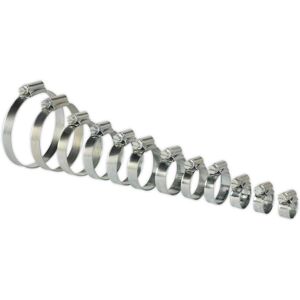 Loops 85 Pc Zinc Plated Hose Clip Assortment - 8 to 57mm - External Pressed Threads Loops 85 Pc Zinc Plated Hose Clip Assortment - 8 to 57mm - External Pressed Threads