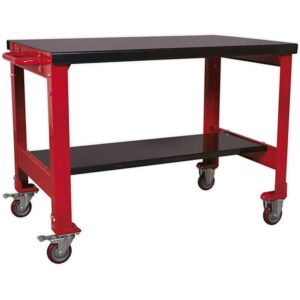 Loops 2 Level Mobile Workbench - 300kg Weight Limit - 2 Fixed & 2 Locking Castors Loops 2 Level Mobile Workbench - 300kg Weight Limit - 2 Fixed & 2 Locking Castors