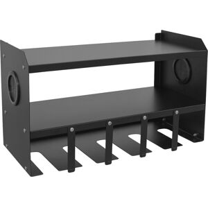 Loops Wall Mounted Power Tool Storage Rack - 5 Open Fronted Bays - 2 Shelves Loops Wall Mounted Power Tool Storage Rack - 5 Open Fronted Bays - 2 Shelves