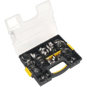 Loops 90 Pc Stainless Steel Hose Clip Assortment - 10 to 57mm - Externally Pressed Loops 90 Pc Stainless Steel Hose Clip Assortment - 10 to 57mm - Externally Pressed