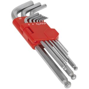 Loops 9 Piece Long Ball-End Hex Key Set - 79 - 180mm Length - 1.5mm to 10mm Size Loops 9 Piece Long Ball-End Hex Key Set - 79 - 180mm Length - 1.5mm to 10mm Size