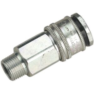 Loops 3/8" BSPT Male Coupling Body - 100 psi Free Airflow Rate - Hardened Steel Loops 3/8" BSPT Male Coupling Body - 100 psi Free Airflow Rate - Hardened Steel