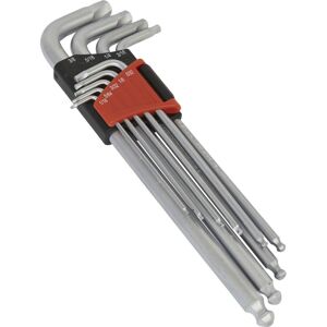 Loops 9 Piece Lock-On Ball-End Hex Key Set - Imperial Sizing - 88mm to 225mm Length Loops 9 Piece Lock-On Ball-End Hex Key Set - Imperial Sizing - 88mm to 225mm Length