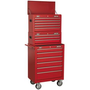 Loops 680 x 460 x 1635mm 14 Drawer Combination Tool Chest - RED Mobile Storage Box Loops 680 x 460 x 1635mm 14 Drawer Combination Tool Chest - RED Mobile Storage Box