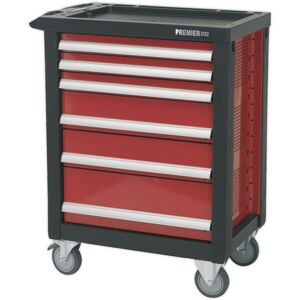 Loops 765 x 465 x 960mm 6 Drawer RED Portable Tool Chest Locking Mobile Storage Box Loops 765 x 465 x 960mm 6 Drawer RED Portable Tool Chest Locking Mobile Storage Box