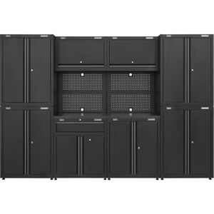 Loops 10 Piece Garage Storage System - Adjustable Feet - Pegboard Back Panel - Modular Loops 10 Piece Garage Storage System - Adjustable Feet - Pegboard Back Panel - Modular