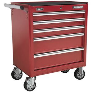 Loops 685 x 465 x 850mm 5 Drawer RED Portable Tool Chest Locking Mobile Storage Box Loops 685 x 465 x 850mm 5 Drawer RED Portable Tool Chest Locking Mobile Storage Box