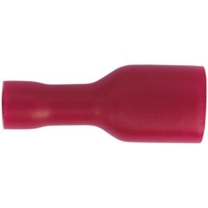 Loops 100 PACK Fully Insulated Female Terminal - 6.3mm - 22 to 18 AWG Cable - Red Loops 100 PACK Fully Insulated Female Terminal - 6.3mm - 22 to 18 AWG Cable - Red