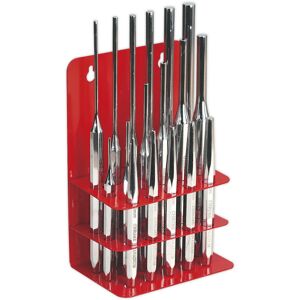 Loops 16 Piece PREMIUM Steel Punch Set - Hardened & Tempered - Polished Chrome Loops 16 Piece PREMIUM Steel Punch Set - Hardened & Tempered - Polished Chrome