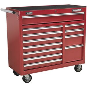 Loops 1050 x 465 x 1050mm 12 Drawer RED Portable Tool Chest Locking Mobile Storage Box Loops 1050 x 465 x 1050mm 12 Drawer RED Portable Tool Chest Locking Mobile Storage Box
