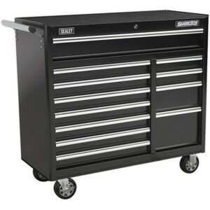 Loops 1050 x 465 x 1050mm 12 Drawer BLACK Portable Tool Chest Locking Mobile Storage Loops 1050 x 465 x 1050mm 12 Drawer BLACK Portable Tool Chest Locking Mobile Storage