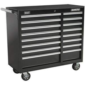Loops 1050 x 465 x 1005mm 16 Drawer BLACK Portable Tool Chest Locking Mobile Storage Loops 1050 x 465 x 1005mm 16 Drawer BLACK Portable Tool Chest Locking Mobile Storage