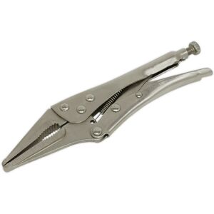 Loops 225mm Long Nose Locking Pliers - Drop Forged Steel - Serrated Adjustable Jaws Loops 225mm Long Nose Locking Pliers - Drop Forged Steel - Serrated Adjustable Jaws