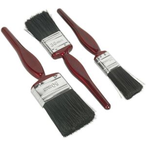 Loops 3 Piece Pure Bristle Paint Brush Set - Square Cut Ends - 25mm 38mm 50mm Brushes Loops 3 Piece Pure Bristle Paint Brush Set - Square Cut Ends - 25mm 38mm 50mm Brushes