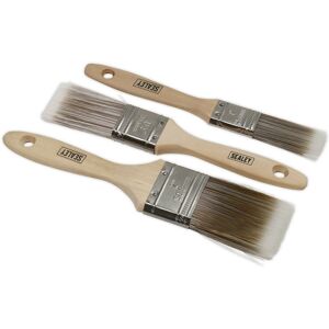 Loops 3 Piece Wooden Handle Paint Brush Set - Synthetic Filaments - 25mm 38mm 50mm Loops 3 Piece Wooden Handle Paint Brush Set - Synthetic Filaments - 25mm 38mm 50mm