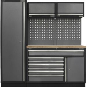 Loops Garage Storage System Unit - 1960 x 460 x 2000mm - 36mm Pressed Wood Worktop Loops Garage Storage System Unit - 1960 x 460 x 2000mm - 36mm Pressed Wood Worktop