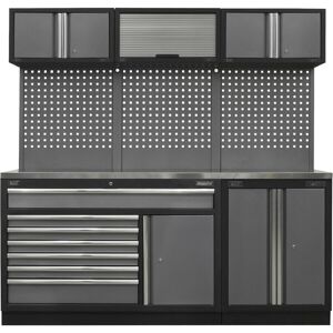 Loops Garage Storage System Unit - 2040 x 460 x 2000mm - 38mm Stainless Steel Worktop Loops Garage Storage System Unit - 2040 x 460 x 2000mm - 38mm Stainless Steel Worktop