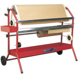 Loops Masking Paper Dispenser Trolley - Holds 2 x 900mm Rolls - Two Storage Trays Loops Masking Paper Dispenser Trolley - Holds 2 x 900mm Rolls - Two Storage Trays