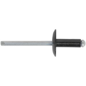 Loops 200 PACK - 3.2mm x 10mm Large Flange Rivets - Black Aluminium Compression Pins Loops 200 PACK - 3.2mm x 10mm Large Flange Rivets - Black Aluminium Compression Pins