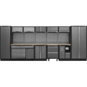 Loops Modular Garage Storage Unit - 4915 x 460 x 2000mm - 36mm Pressed Wood Worktop Loops Modular Garage Storage Unit - 4915 x 460 x 2000mm - 36mm Pressed Wood Worktop