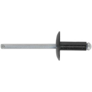 Loops 200 PACK - 4mm x 10mm Large Flange Rivets - Black Aluminium Compression Pins Loops 200 PACK - 4mm x 10mm Large Flange Rivets - Black Aluminium Compression Pins